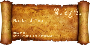 Maitz Éva névjegykártya