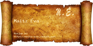 Maitz Éva névjegykártya